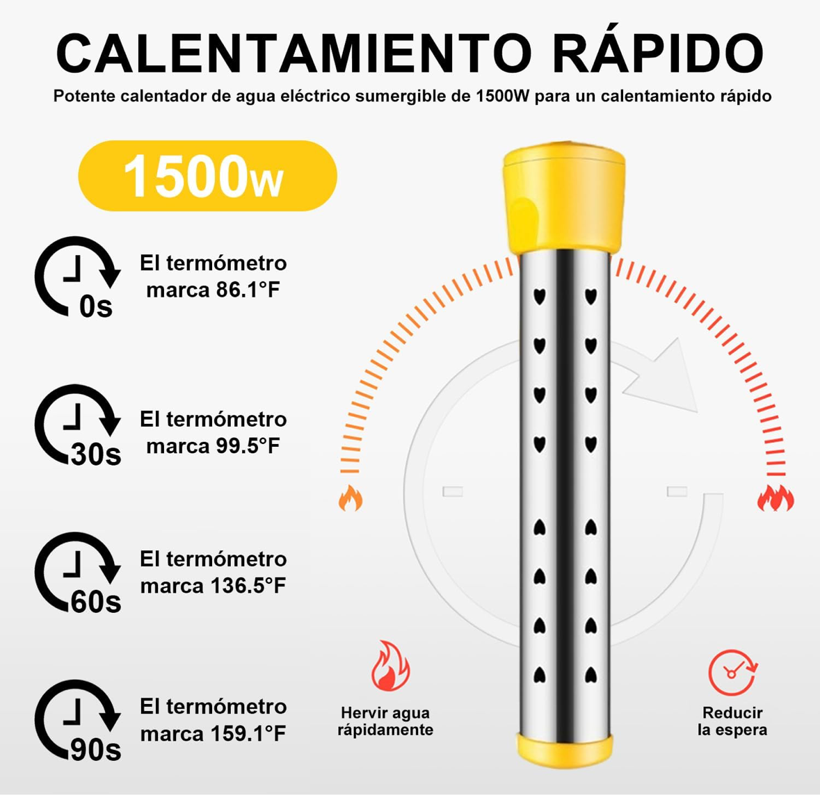 Calentador de agua eléctrico sumergible