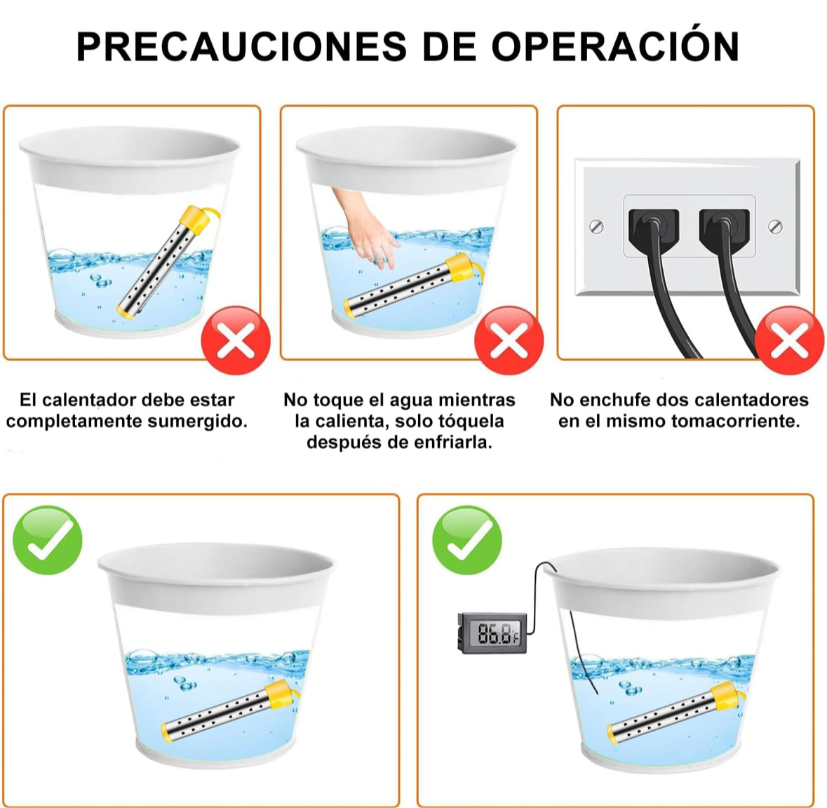 Calentador de agua eléctrico sumergible