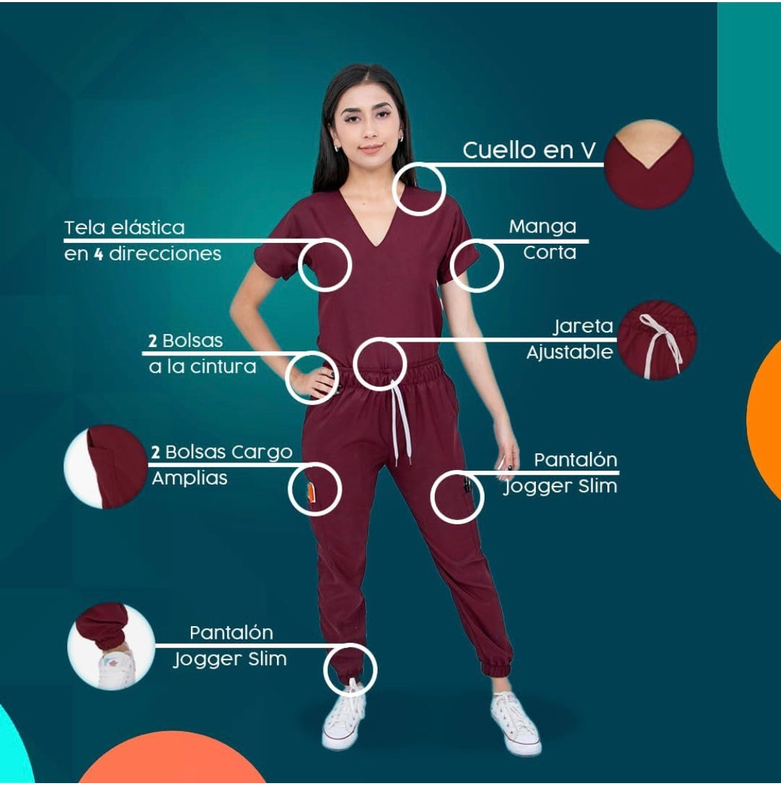 Pijama quirúrgica ajustable antifluidos ajustable